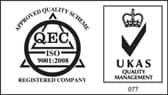 qec iso 90012008 and united kingdom accreditation service logos