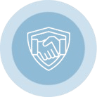 blue icon shaking hands